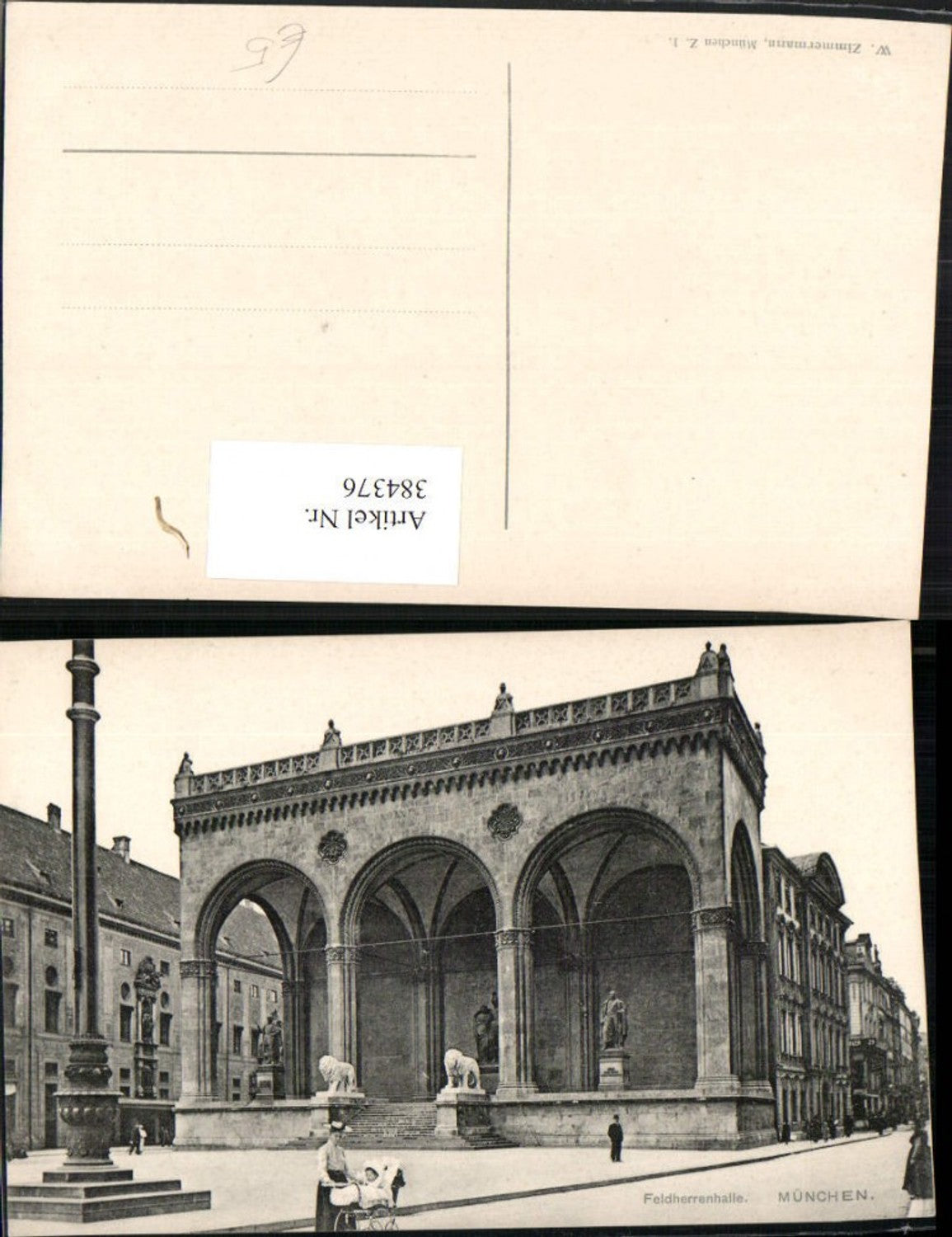 384376.München Feldherrenhalle Gebäude Statuen