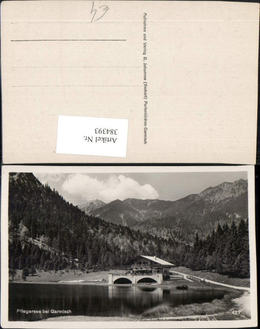 384393.Pflegersee See b. Garmisch Seehaus Bergkulisse