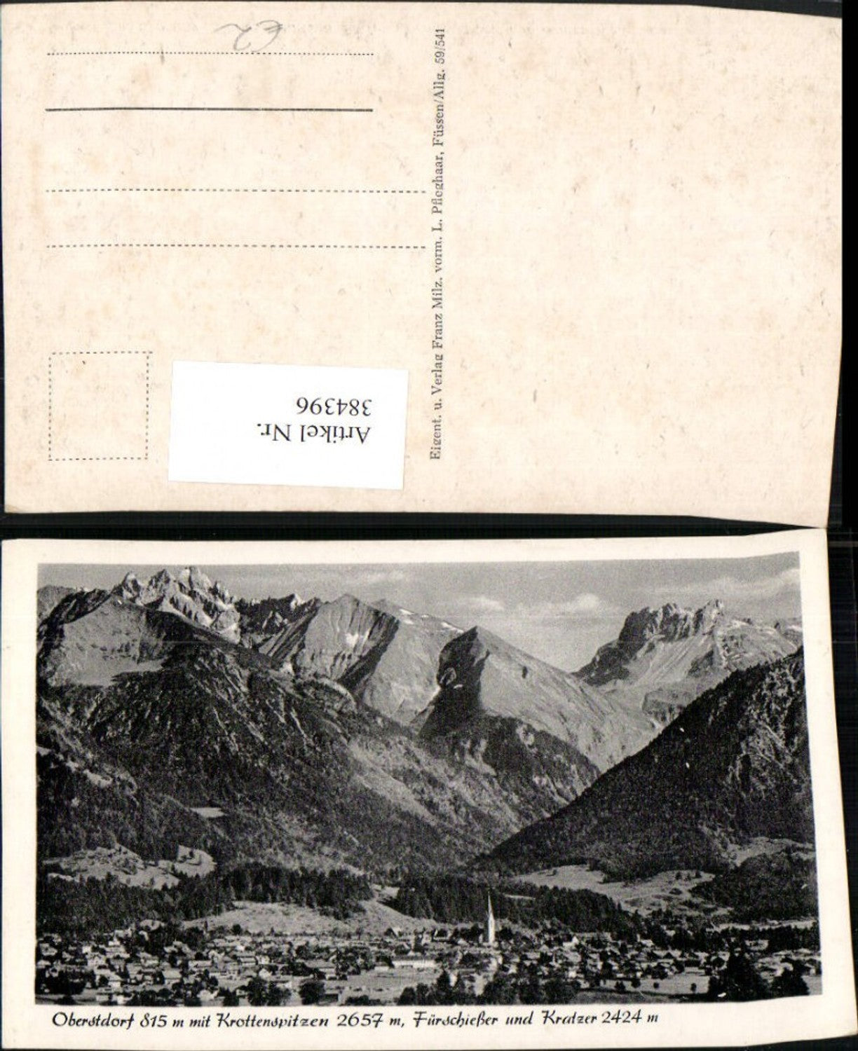384396.Oberstdorf Totale m. Krottenspitze Fürschießer u. Kratzer Bergkulisse