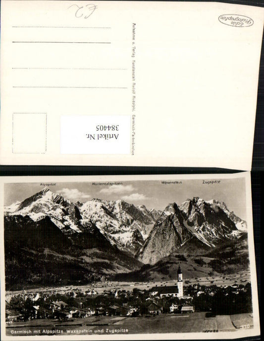 384405.Garmisch Totale m. Alpspitze Waxenstein u. Zugspitze Bergkulisse