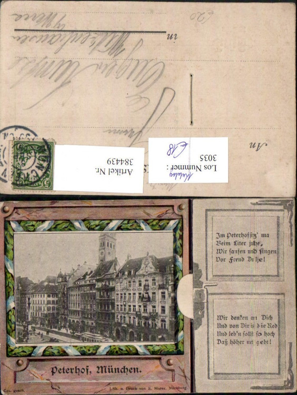 384439.Leporello München Peterhof Mann m. Bier RR!