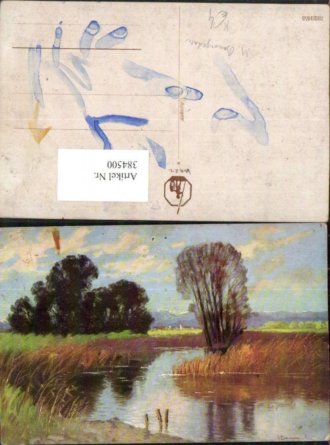 384500. Artist AK M. Baumgartner Landscape Waters Trees