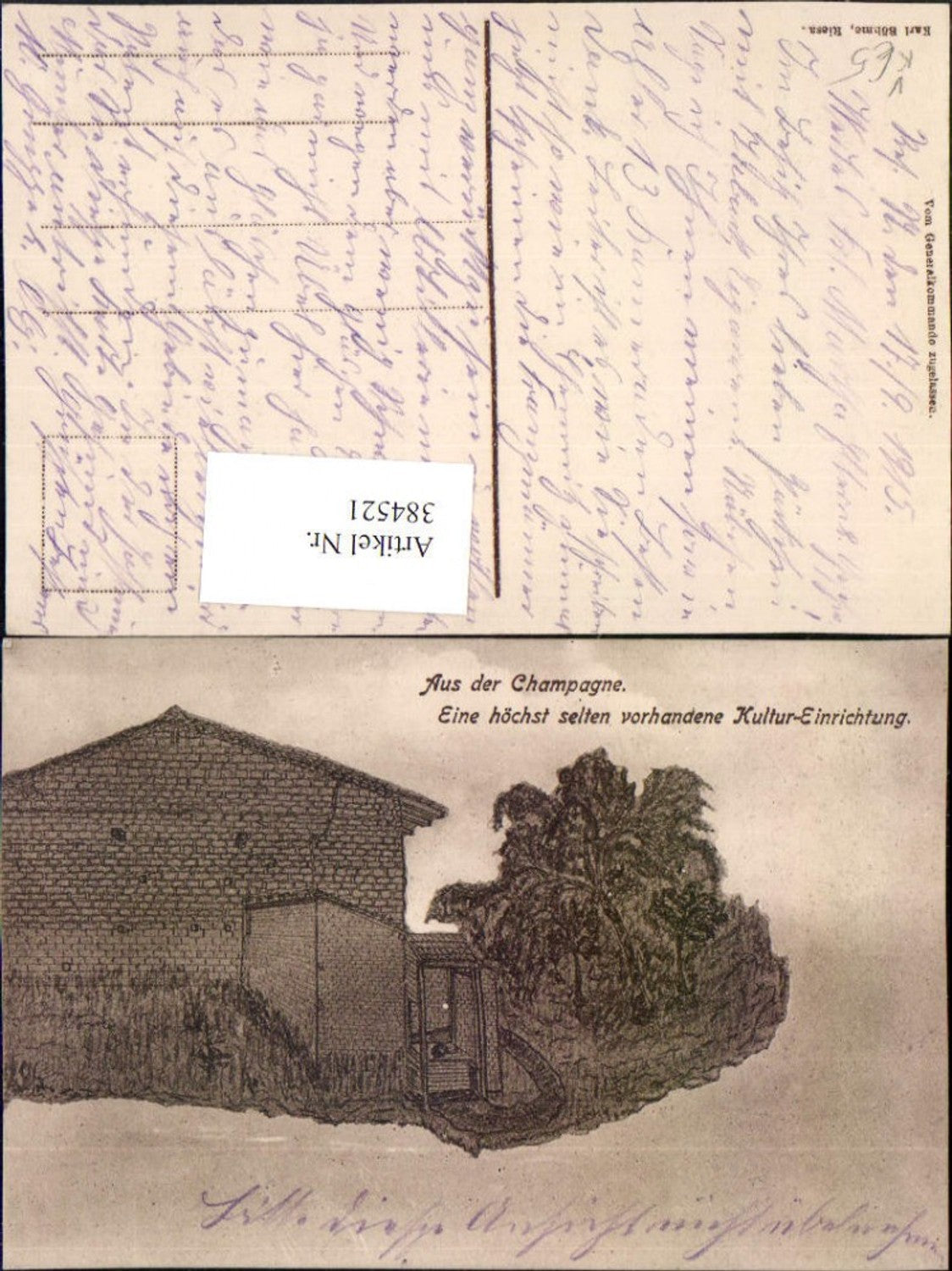 384521.Künstler AK Aus d. Champagne Kultur-Einrichtung Haus pub Karl Böhme