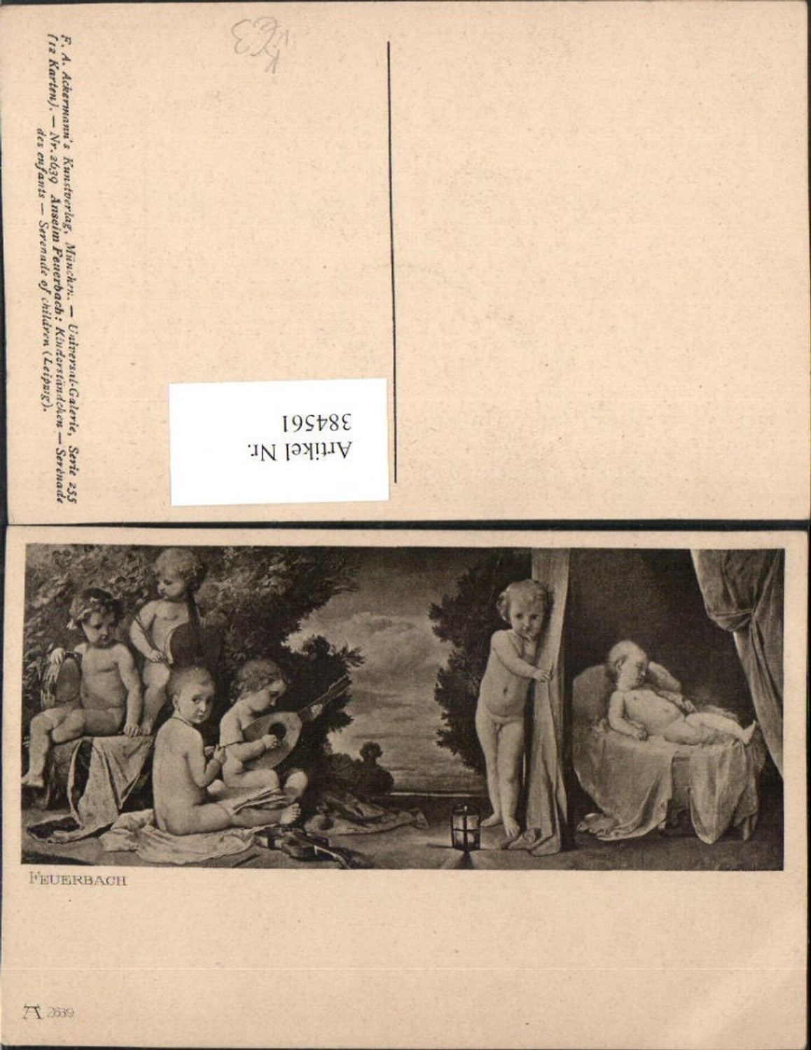 384561.Künstler AK Anselm Feuerbach Kinderständchen nackte Kinder pub A. Ackermann 2639