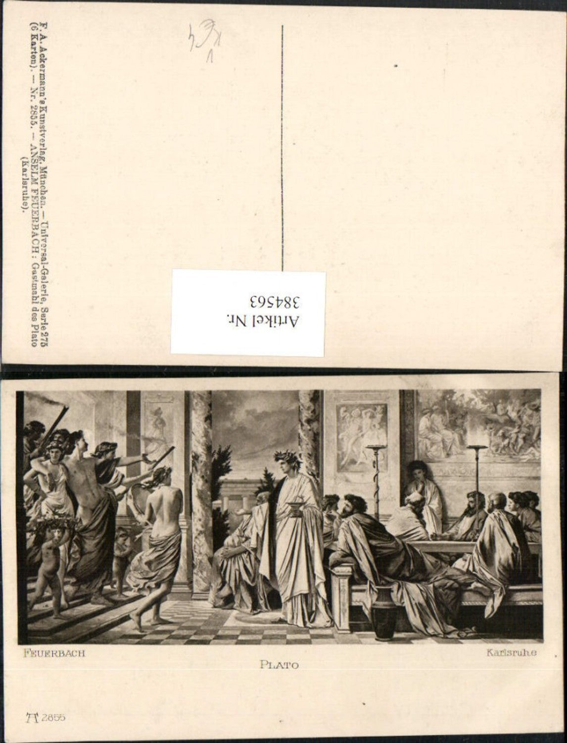 384563.Künstler AK Anselm Feuerbach Gastmahl des Plato pub A. Ackermann 2855