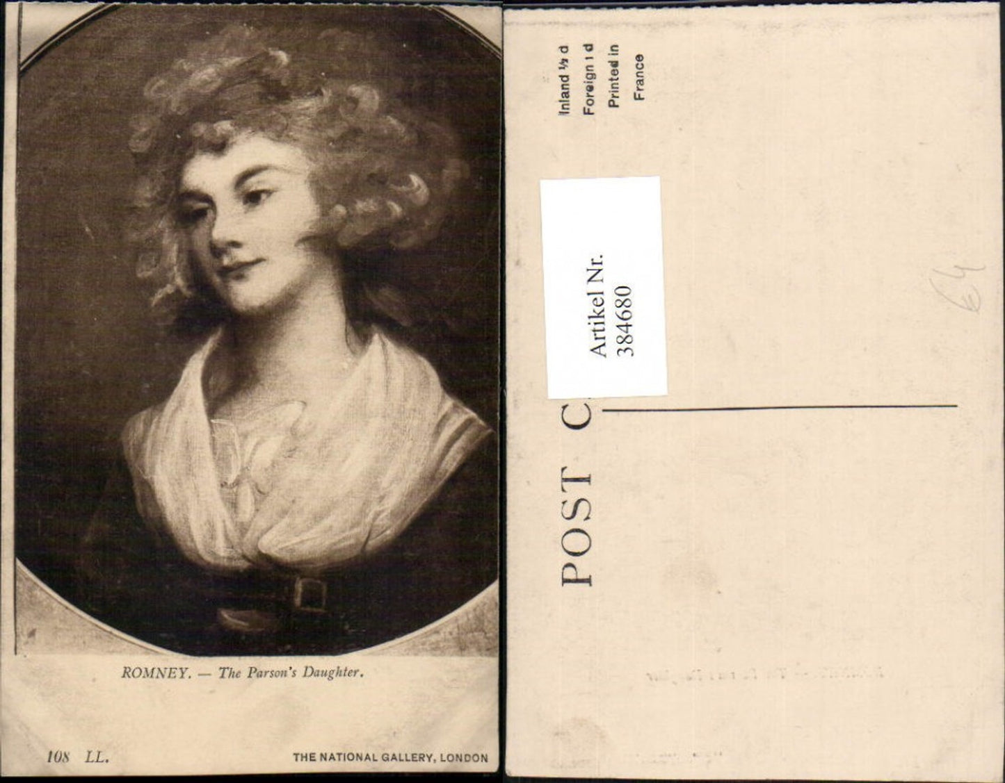 384680,Künstler AK Romney The Parsons Daugther Mädchen Portrait