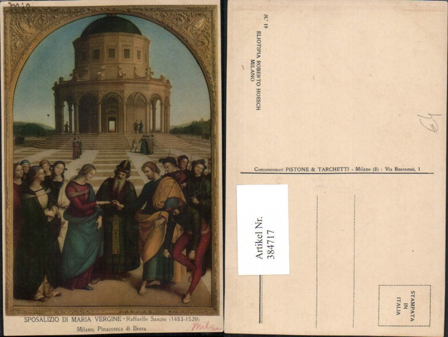 384717,Künstler AK Raffaello Sanzio Sposalizio di Maria Vergine Tempel