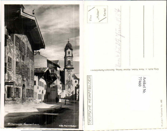 77460,Mittenwald Strassenpartie Neunerhaus pub Huber 486