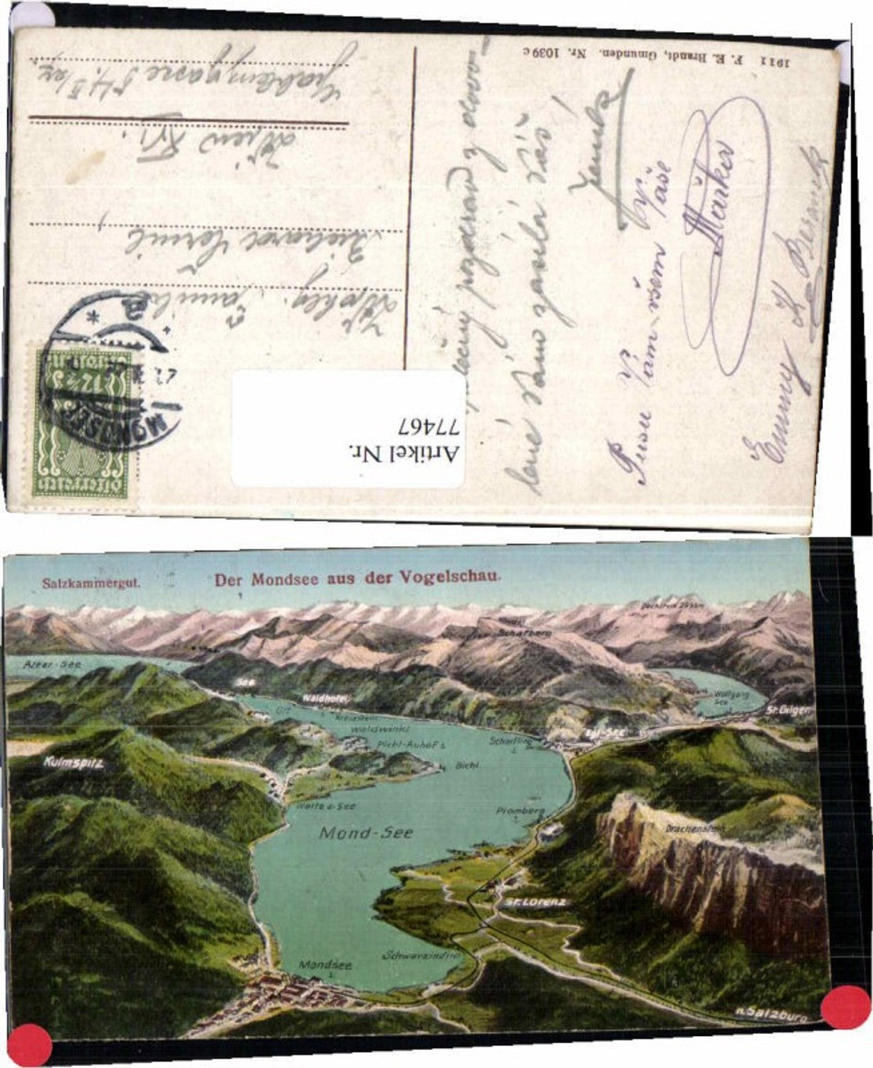 77467,Mondsee a.d. Vogelschau Plomberg pub Brandt 1039c