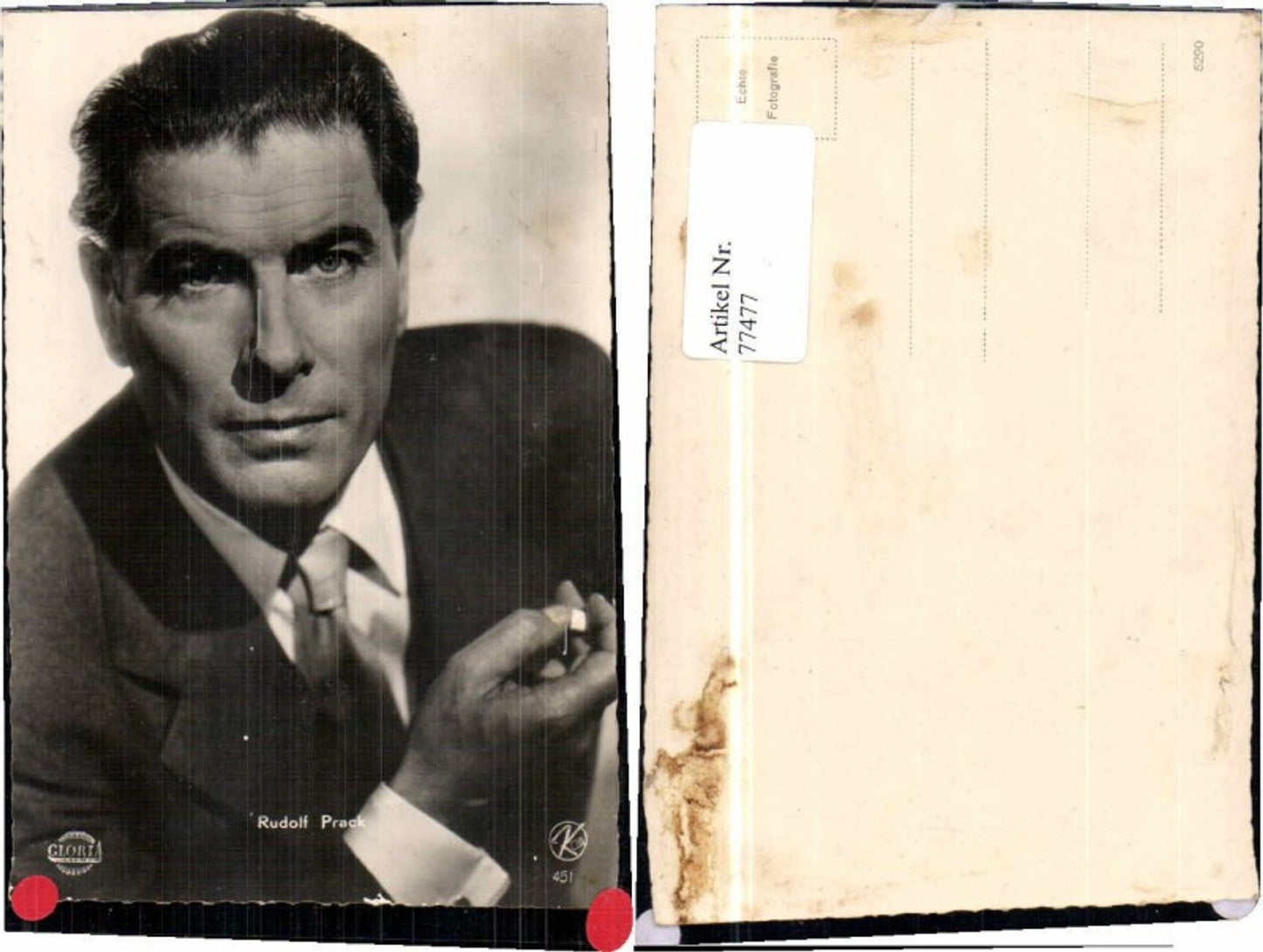 77477,Autogrammkarte Rudolf Prack