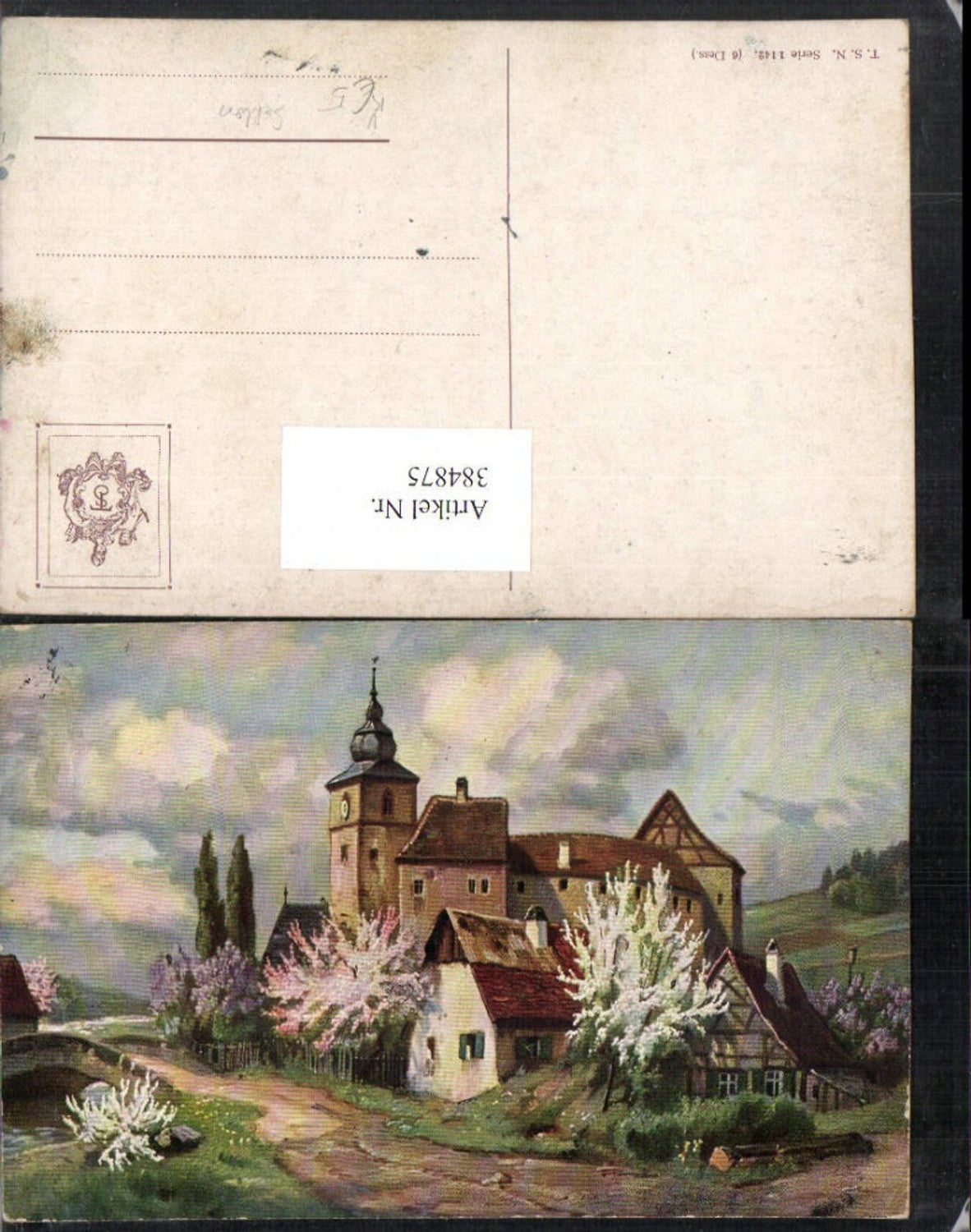 384875,Theo Stroefer 1142 Künstlerkarte Schloss Turm Brücke