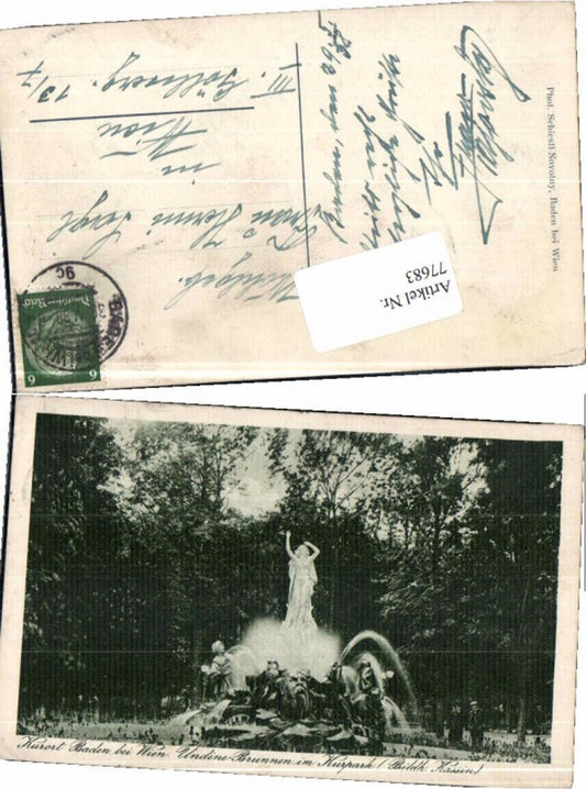 77683,Baden bei Wien Undine Brunnen 1937