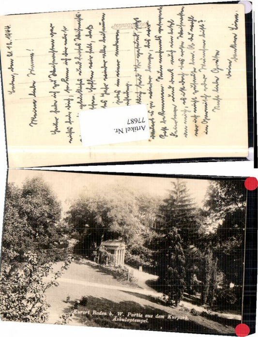 77687,Baden bei Wien Äskulatempel 1940