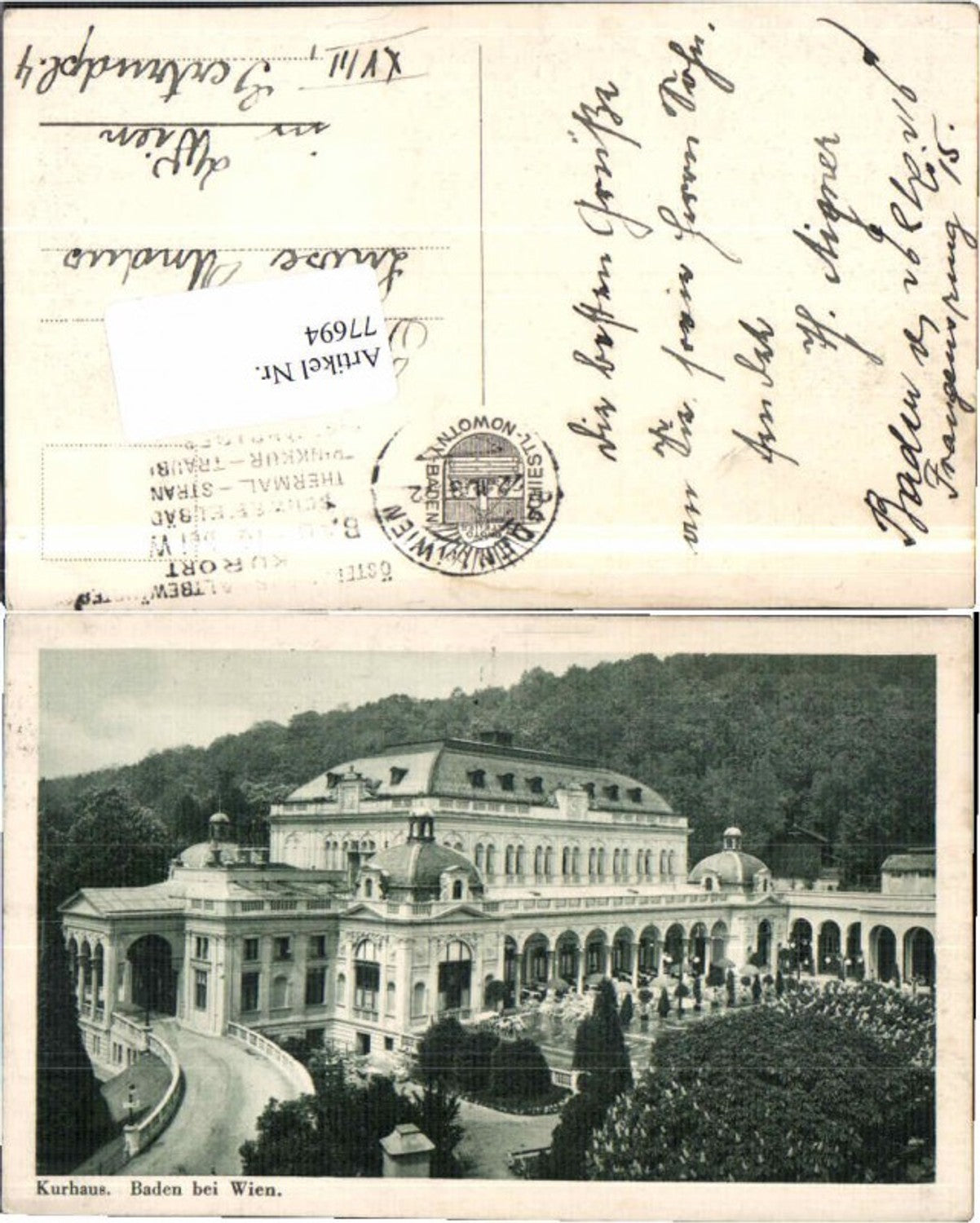 77694,Baden bei Wien Kurhaus 1925