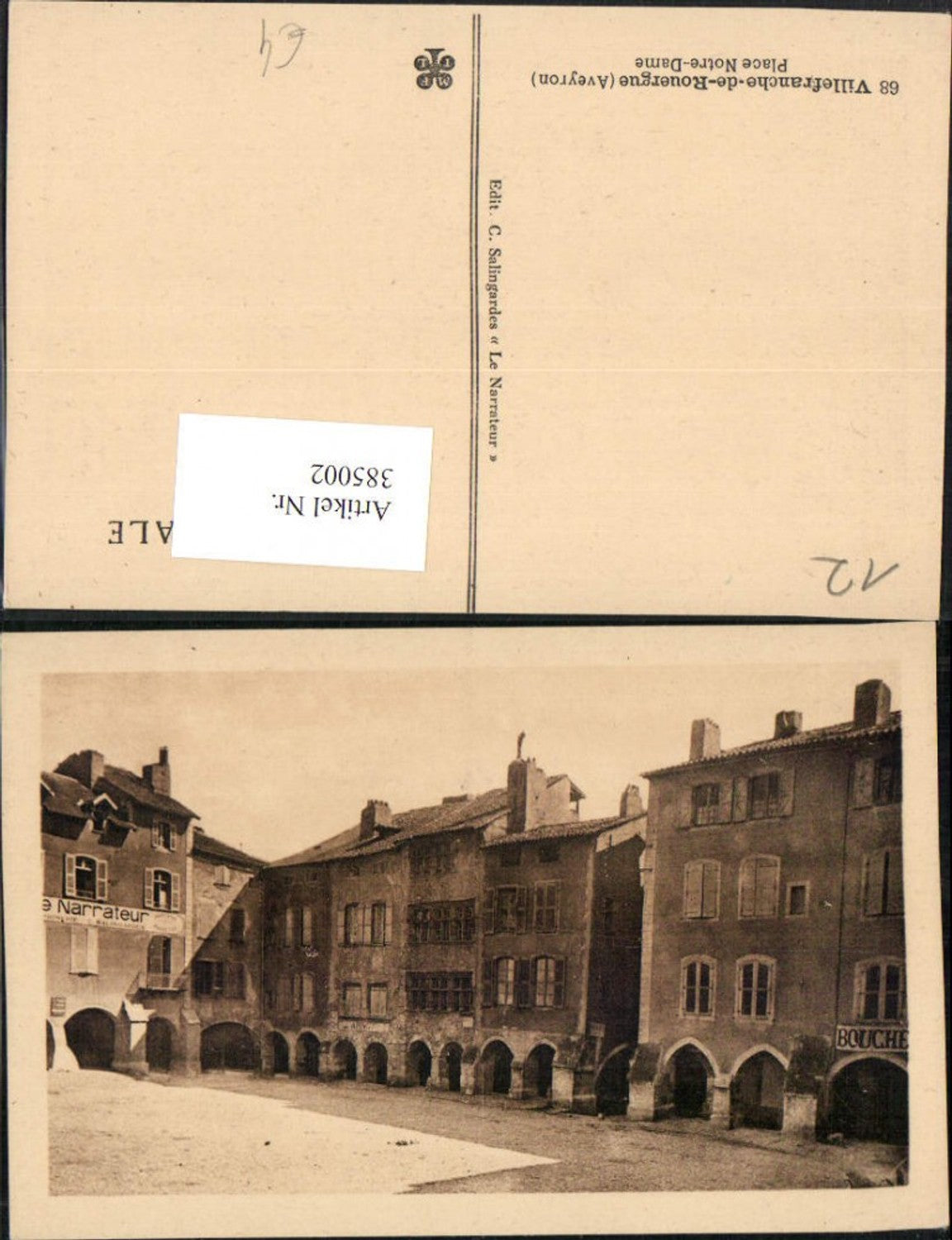 385002,Midi-Pyrenees Aveyron Villefranche-de-Rouergue Place Notre-Dame Kirchenplatz