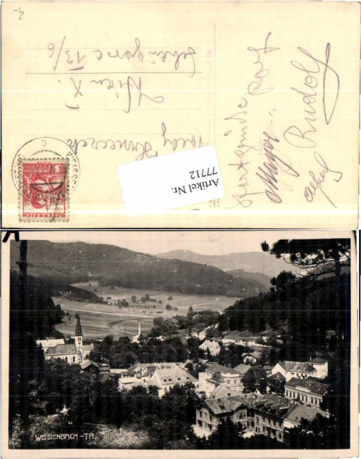 77712,Weissenbach a.d. Triesting Fotokarte 1937