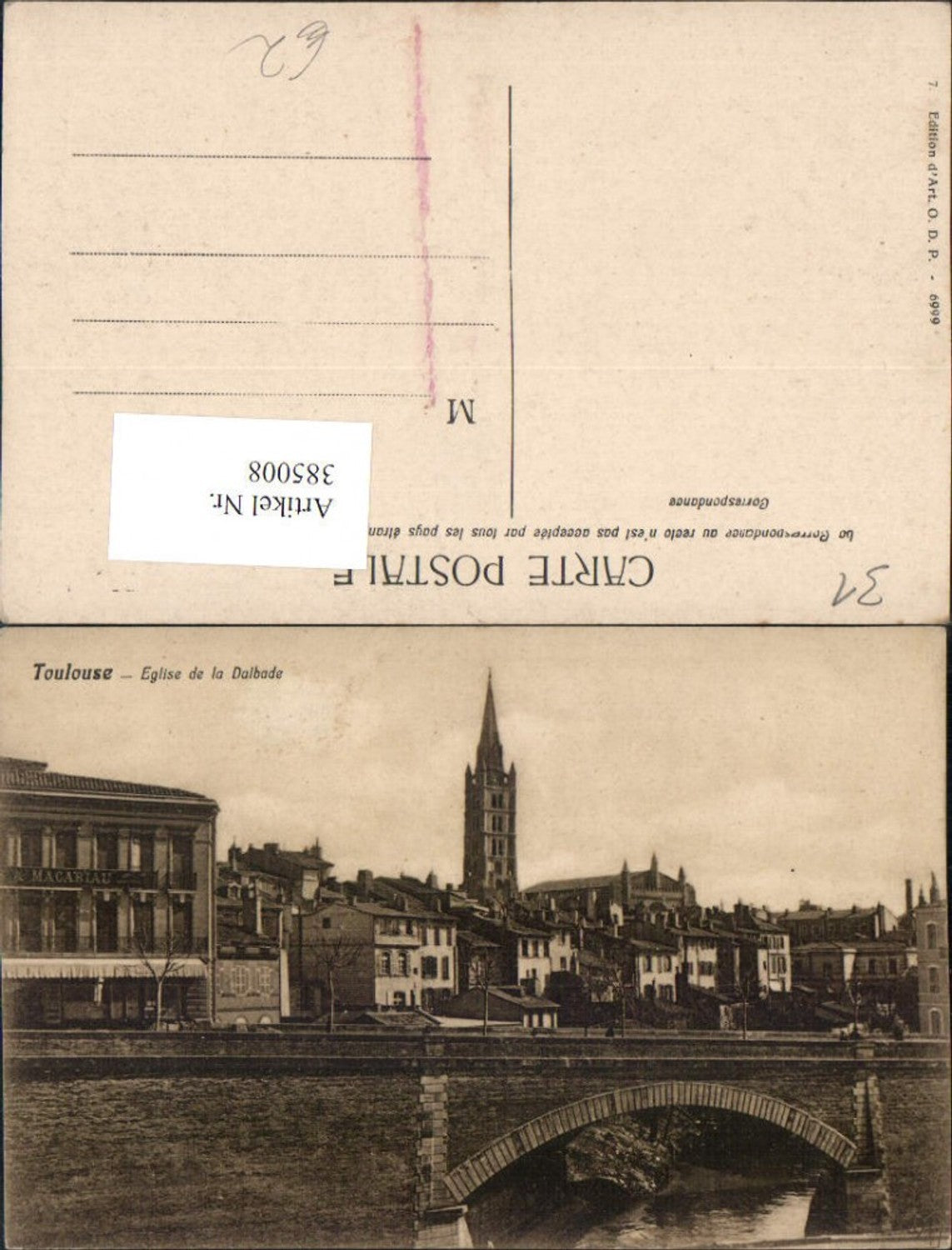 385008,Midi-Pyrenees Haute-Garonne Toulouse Eglise de la Dalbade Teilansicht Brücke Kirche