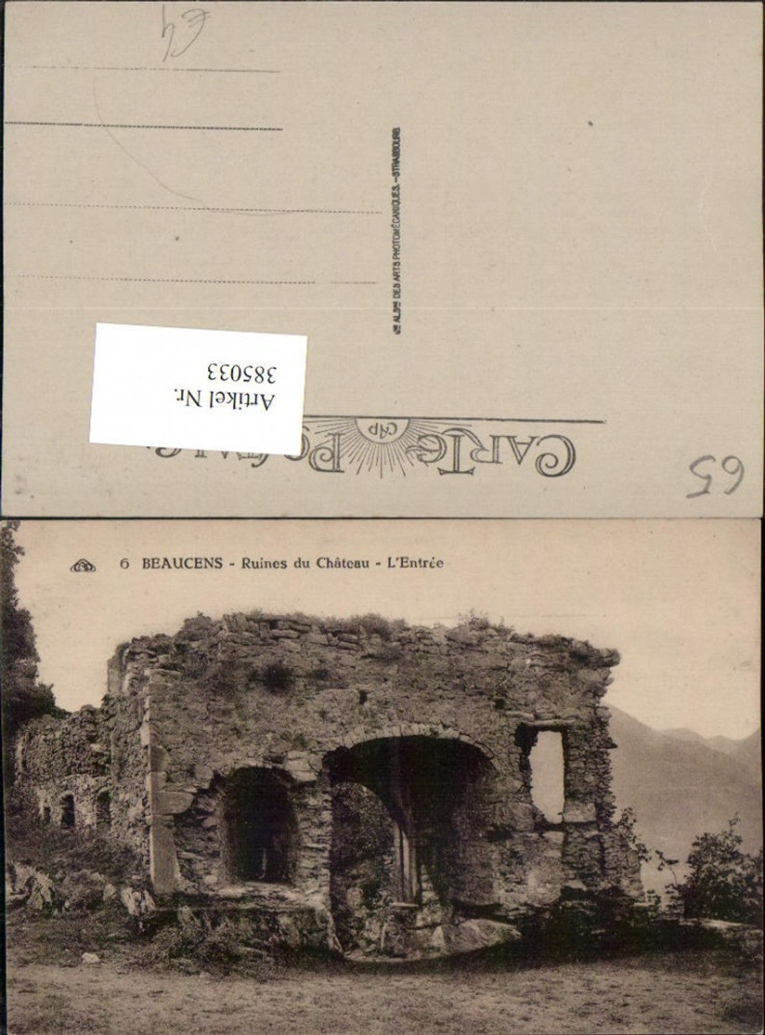 385033,Midi-Pyrenees Hautes-Pyrenees Beaucens Ruines du Chateau Schlossruine