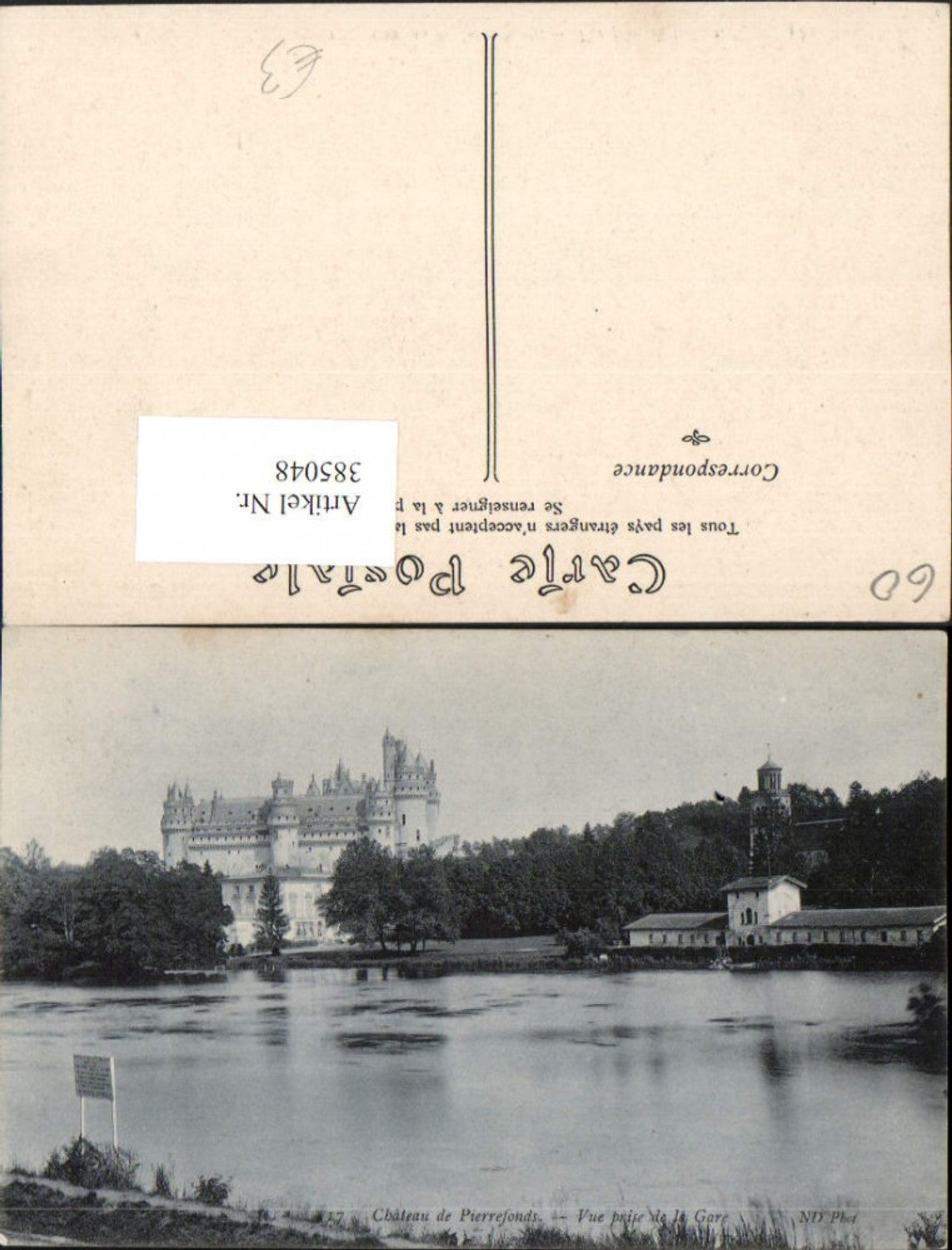 385048,Picardie Oise Chateau de Pierrefonds Vue prise de la Gare Schloss Bahnhof
