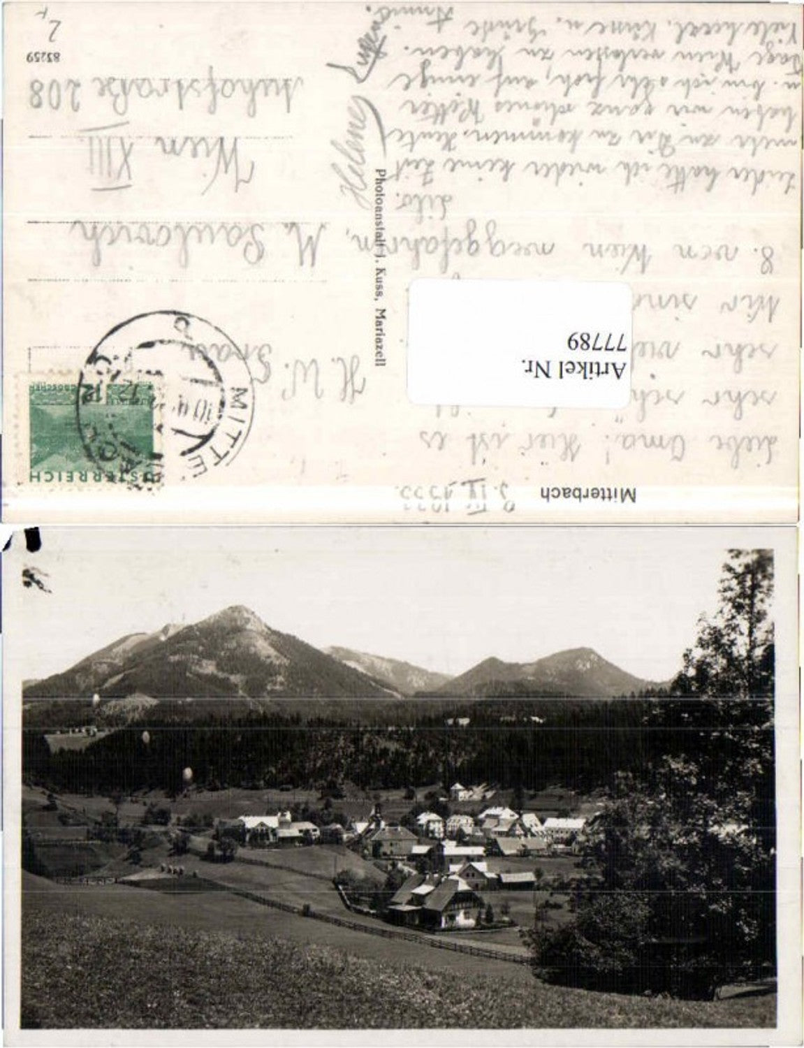 77789,Mitterbach am Ötscher Schöne Totale 1933