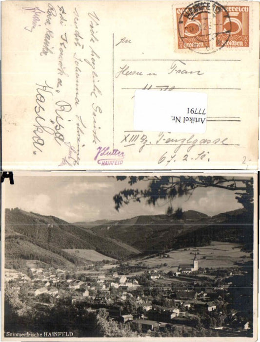 77791,FotoAK Hainfeld bei Lilienfeld Totale 1925