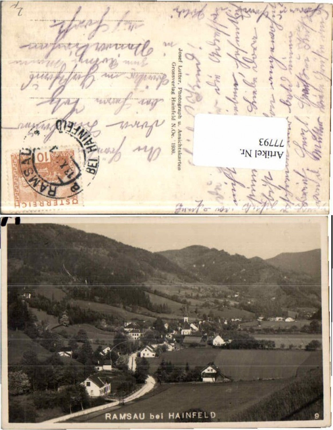 77793,Ramsau bei Hainfeld Lilienfeld RAR 1930