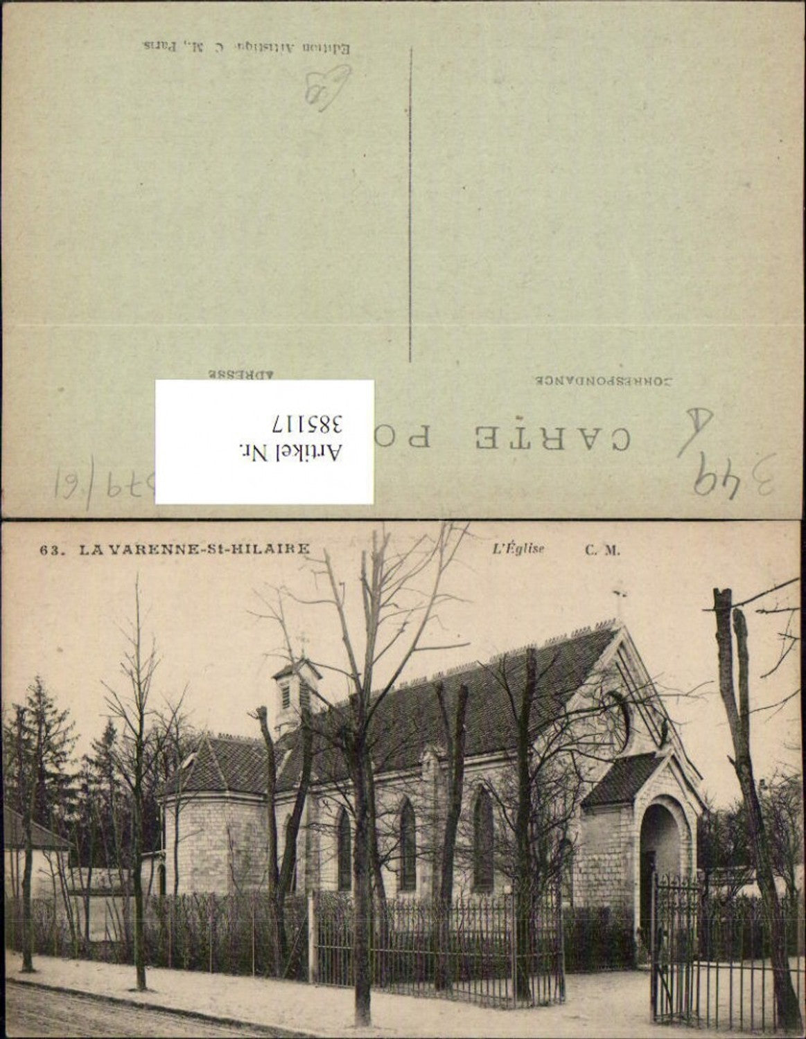 385117,Pays de la Loire Maine-et-Loire Varenne-St-Hilaire L'Eglise Kirche
