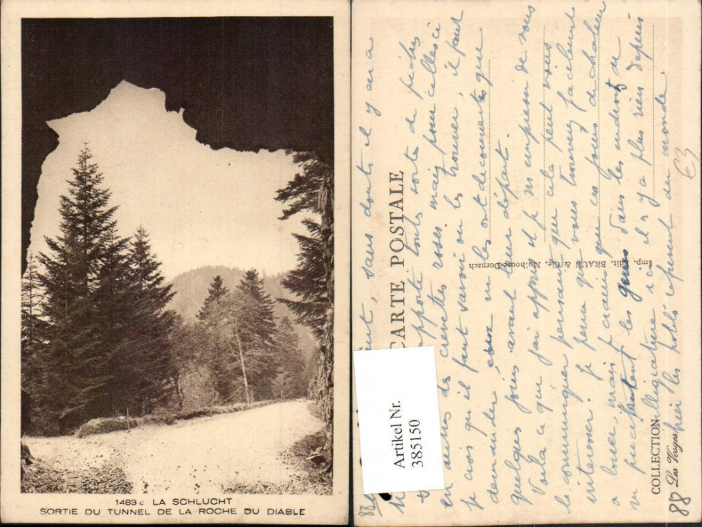 385150,Lothringen Vosges Col de la Schlucht Tunnel de la Roche du Diable