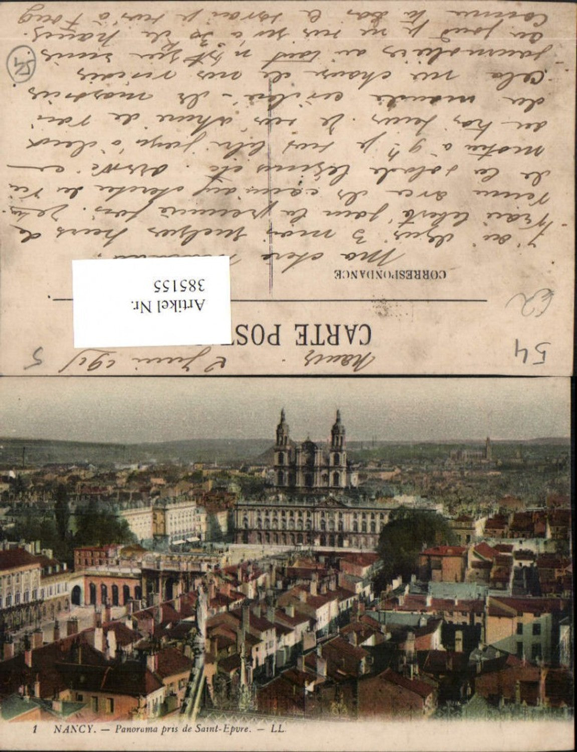 385155,Lothringen Meurthe-et-Moselle Nancy Panorama pris de Saint-Epvre Teilansicht Kirche