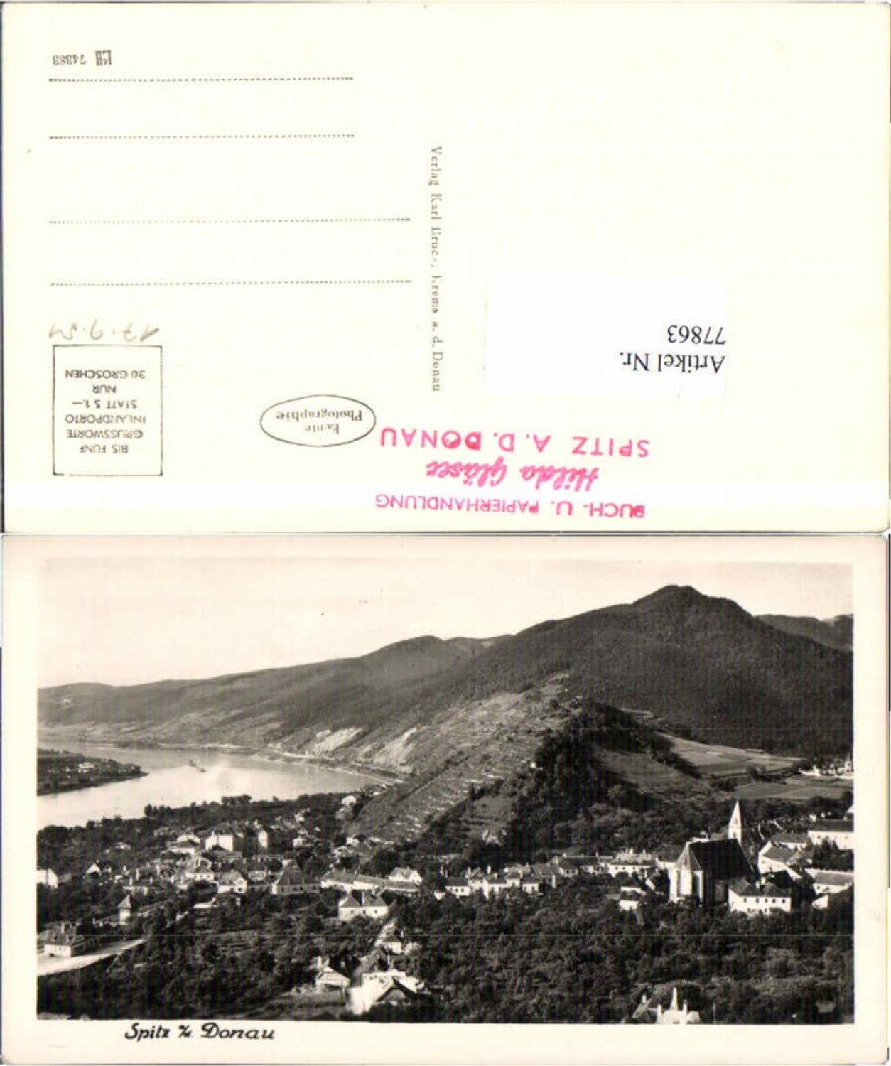 77863,Spitz a.d. Donau Totale Stempel Papierhandlung Gläser