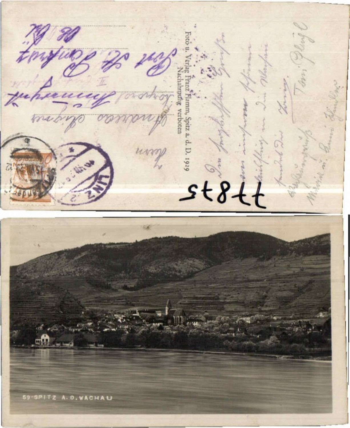 77875,Spitz a.d. Donau Fotokarte 1929