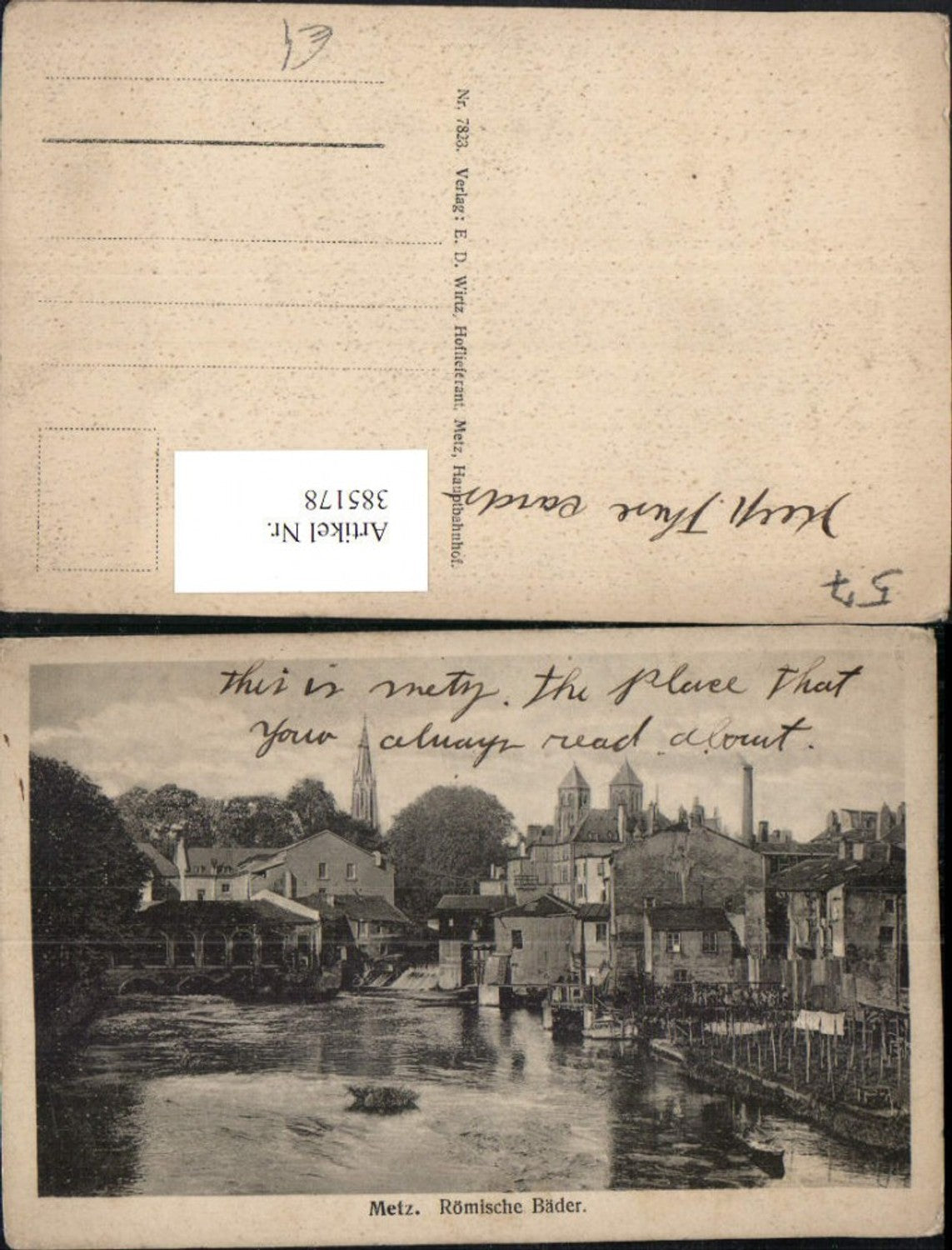 385178,Lothringen Moselle Metz Römische Bäder Wehr