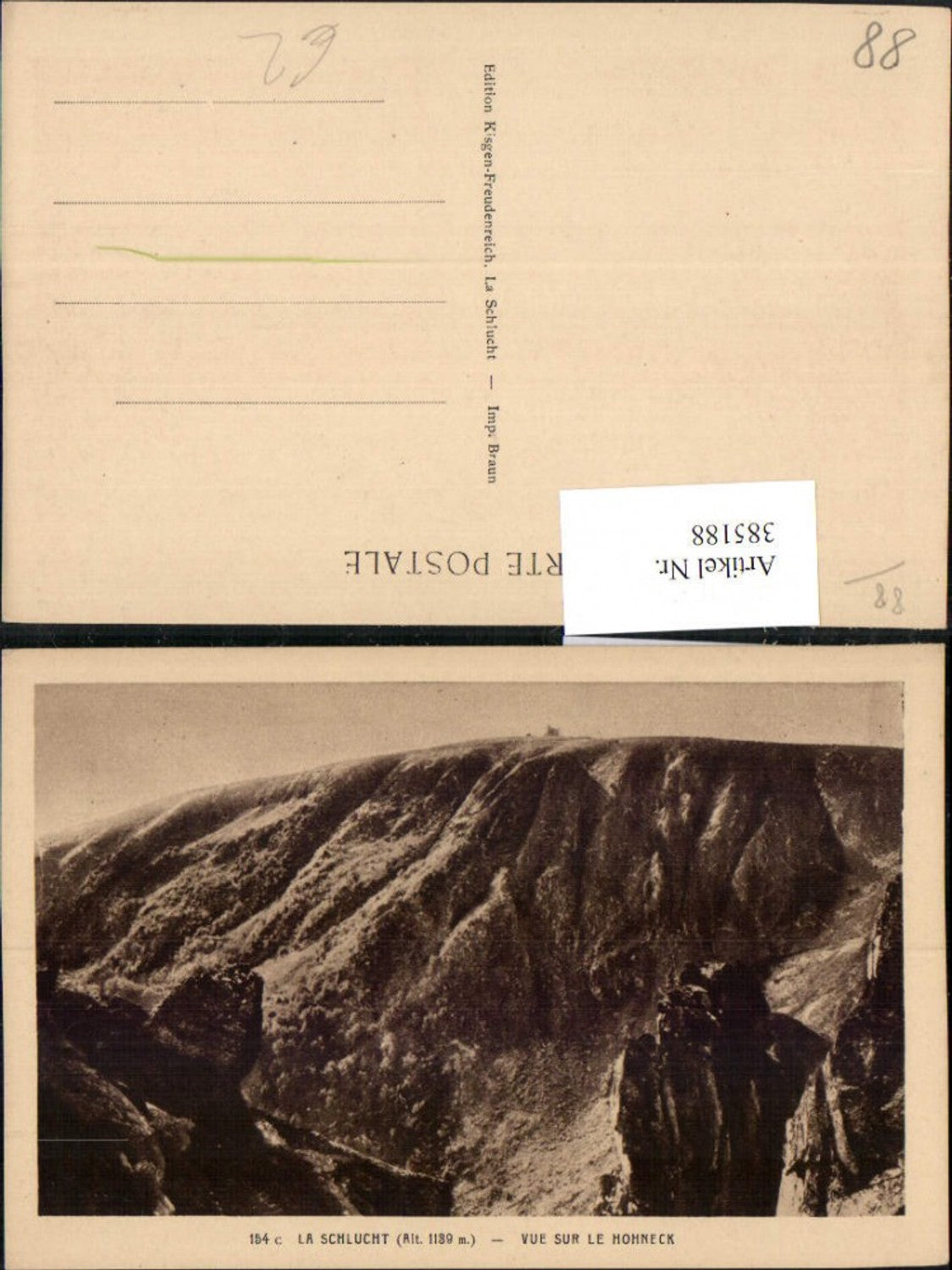385188, Lorraine Vosges La Schlucht Vue sur le Hohneck Bergkulisse