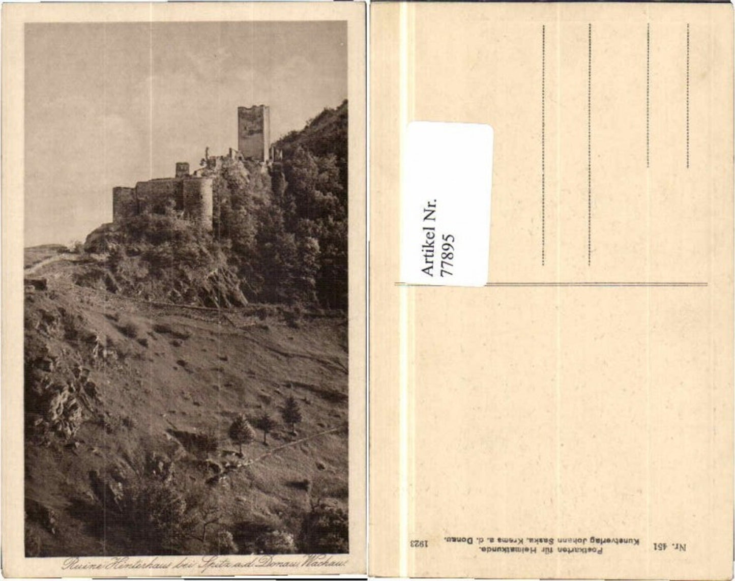 77895,Hinterhaus bei Spitz a.d. Donau 1923