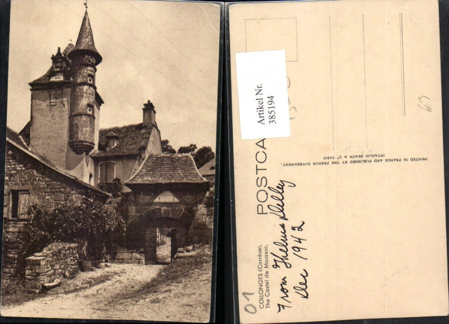 385194,Limousin Correze Collonges-la-Rouge Castel de Maussac Burg Turm