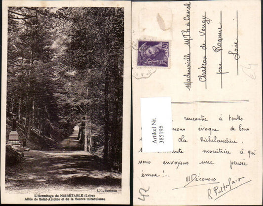 385195,Rhone-Alpes Loire Noiretable Allee de Saint-Antoine et de la Source miraculeuse Wegpartie