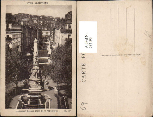 385196,Rhone-Alpes Rhone Lyon Monument Carnot place de la Republique Säule