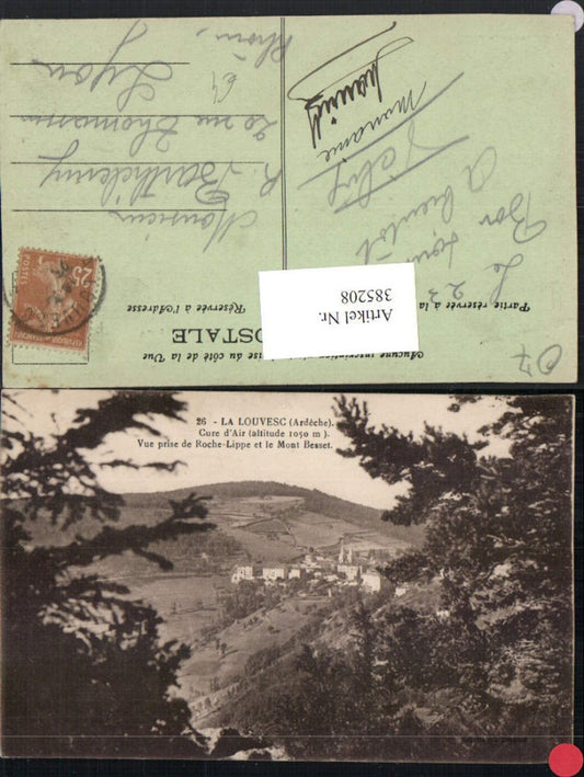 385208,Rhone-Alpes Ardeche Lalouvesc Cure d'Air Vue prise de Roche-Lippe et le Mont Besset Totale
