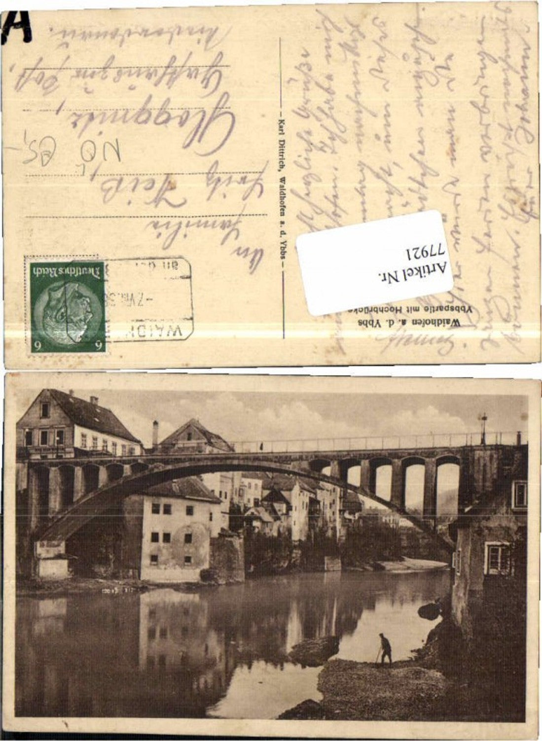 77921,Waidhofen a.d. Ybbs Zell Brücke Leute Ybbspartie 1939