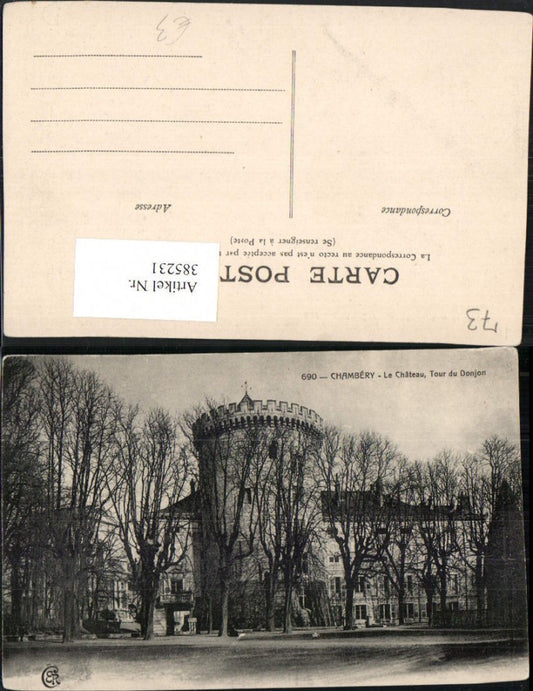 385231,Rhone-Alpes Savoie Chambery Le Chateau Tour du Donjon Schloss Turm