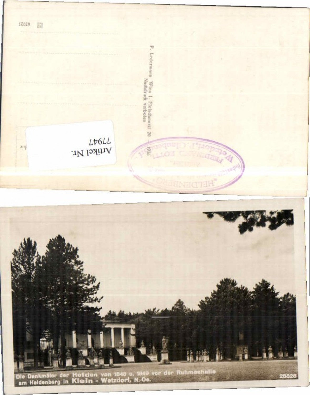 77947,Klein Wetzdorf Glaubendorf Heldenberg Ruhmeshalle