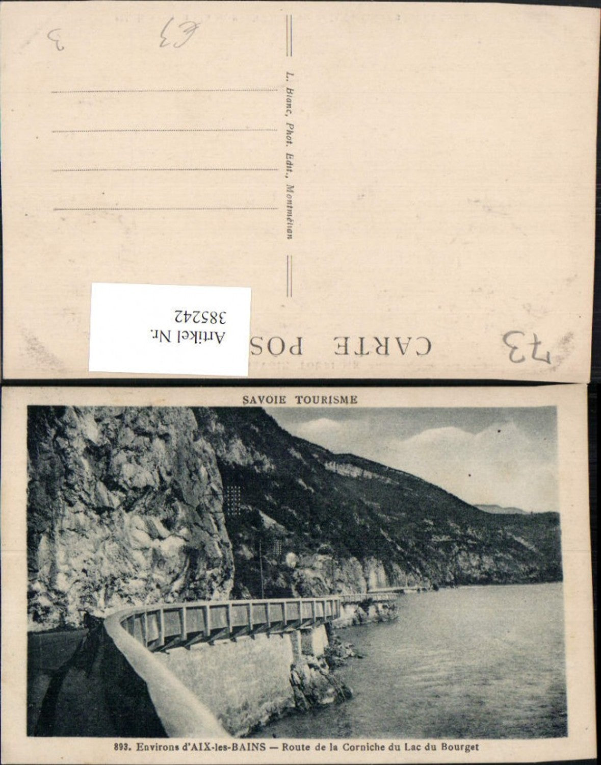 385242,Rhone-Alpes Savoie Aix-les-Bains Route de la Corniche du Lac du Bourget See Straße