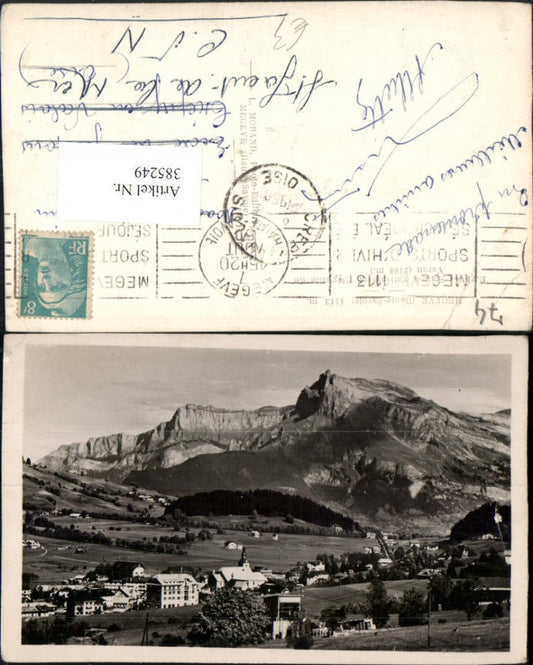 385249,Rhone-Alpes Haute-Savoie Megeve Station Estivale et Aiguille dfe Varan Totale Bergkulisse
