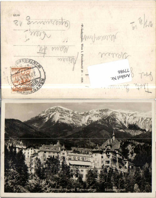 77986,Semmering Südbahnhotel Partie 1929