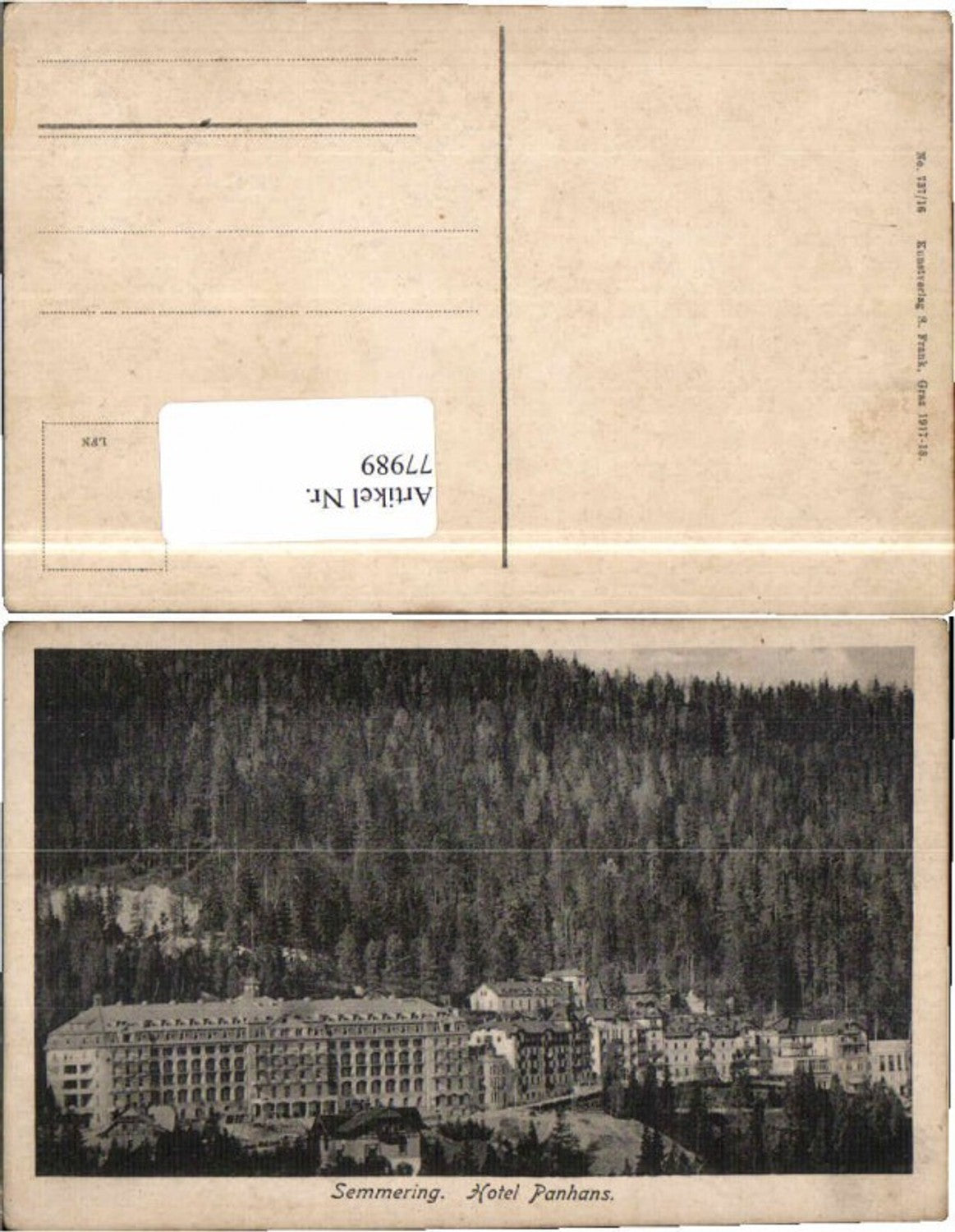 77989,Semmering Hotel Panhans 1917