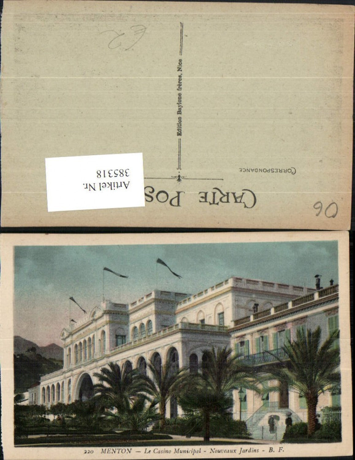 385318,Provence-Alpes-Cote-Azur Alpes-Maritimes Menton Le Casino Municipal Nouveaux Jardins