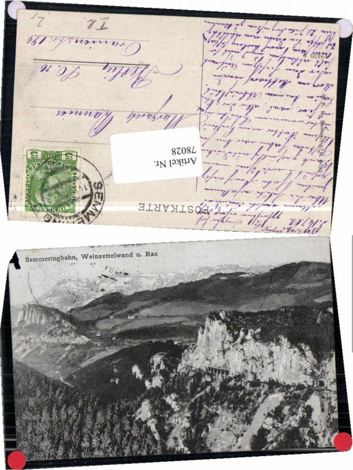 78028,Semmering Weinzettelwand Rax Reichenau 1908