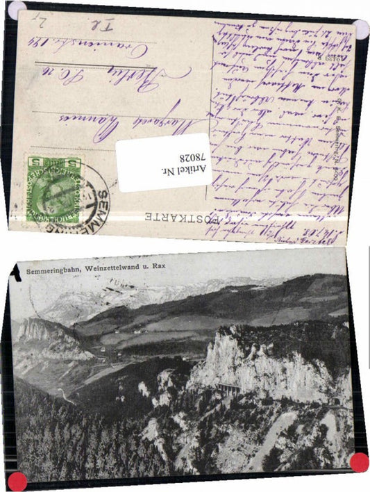 78028,Semmering Weinzettelwand Rax Reichenau 1908