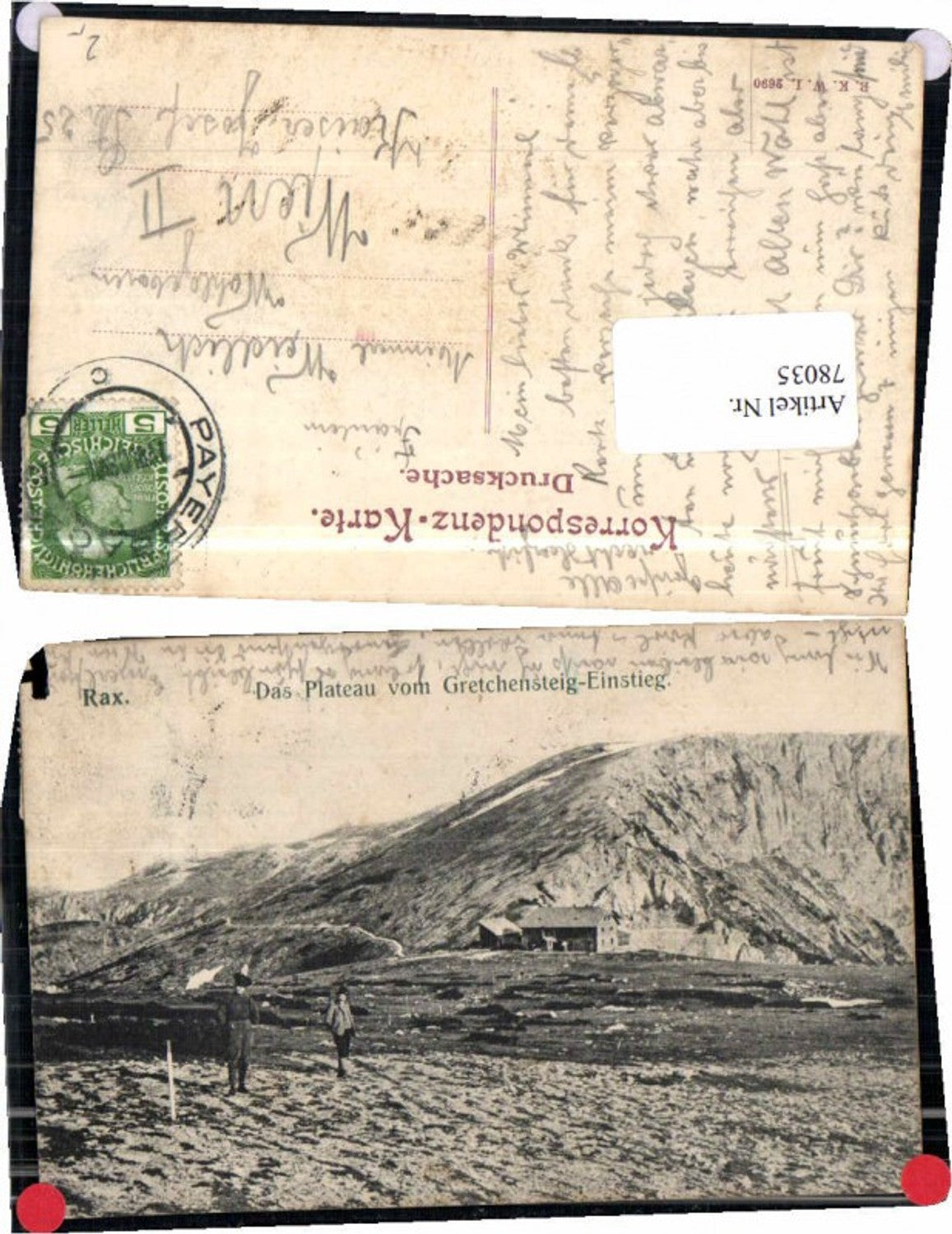 78035,Rax Gipfel v. Gretchensteig Kletterer Reichenau 1908