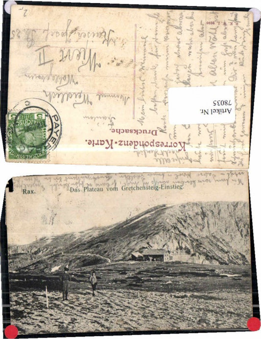 78035,Rax Gipfel v. Gretchensteig Kletterer Reichenau 1908